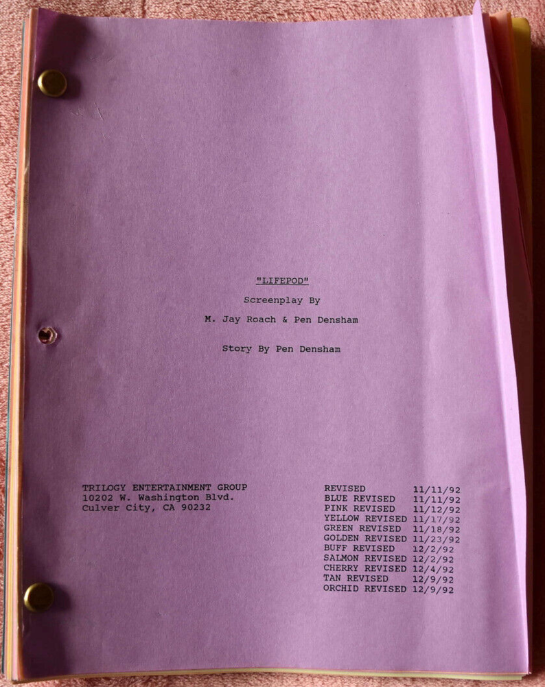1992 Original Lifepod Revised Draft Screenplay Script Color Pages