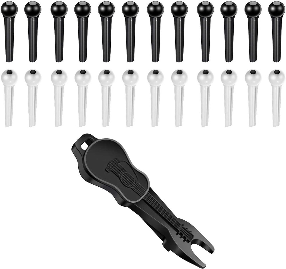 24pcs Guitar Bridge Pins with Bridge Pin Puller Remover