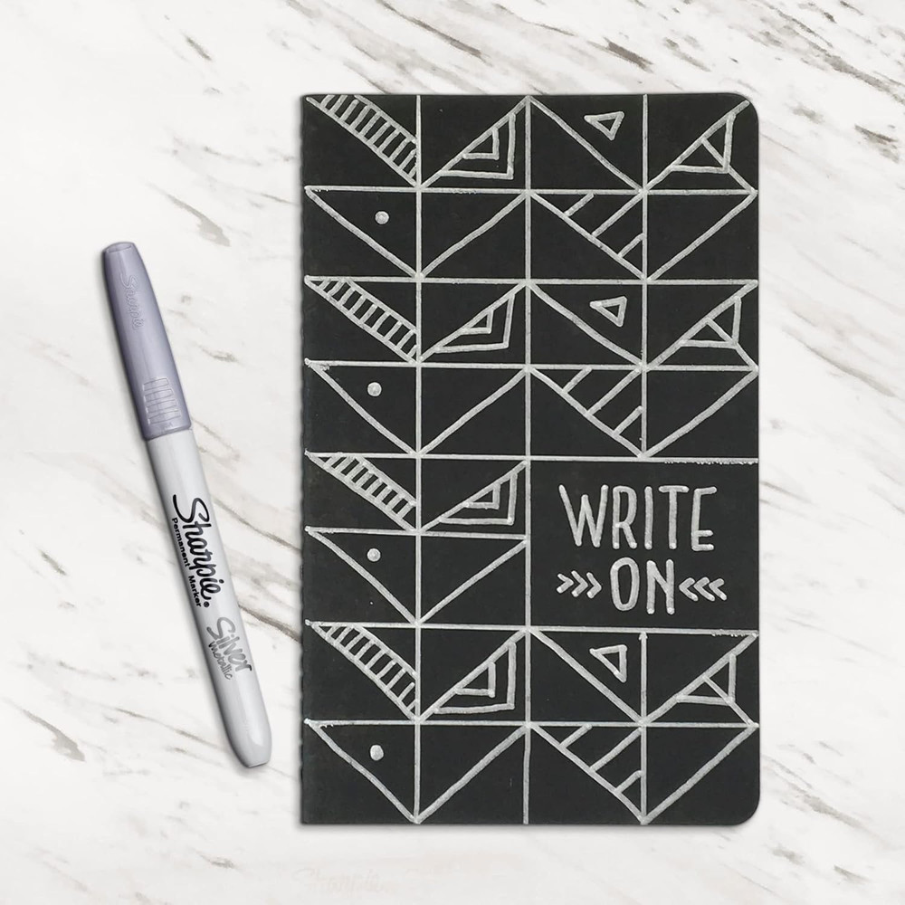 Sharpie Metallic Permanent Markers, Fine Point, Silver, 4 Count- Smudge Free