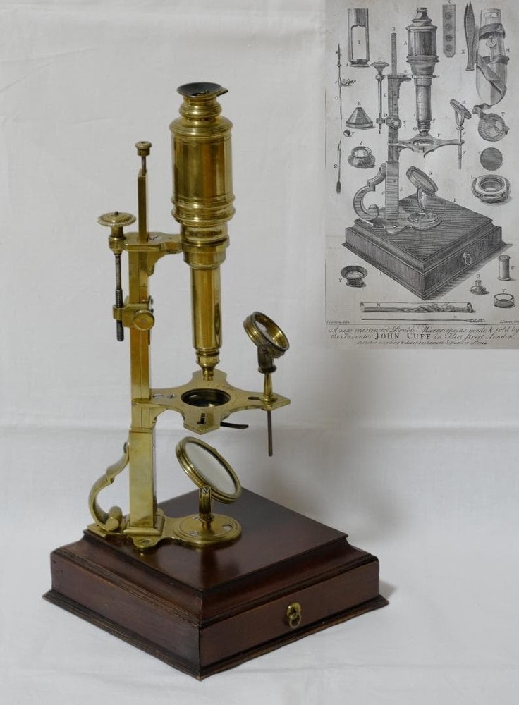 microscope antique collectible John Cuffe's compound microscope Maltese cross