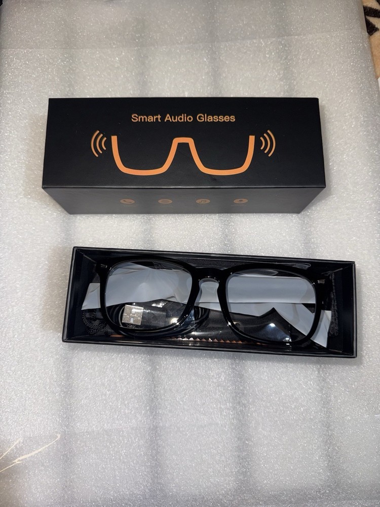 Smart Audio Glasses Bluetooth 5.4 USB Translation Chat Assistant Black