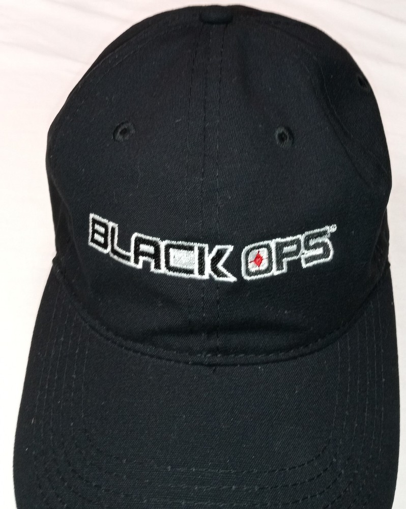 Black Ops Embroidered Six Panel Ball Cap Hook and Loop adjustable strap