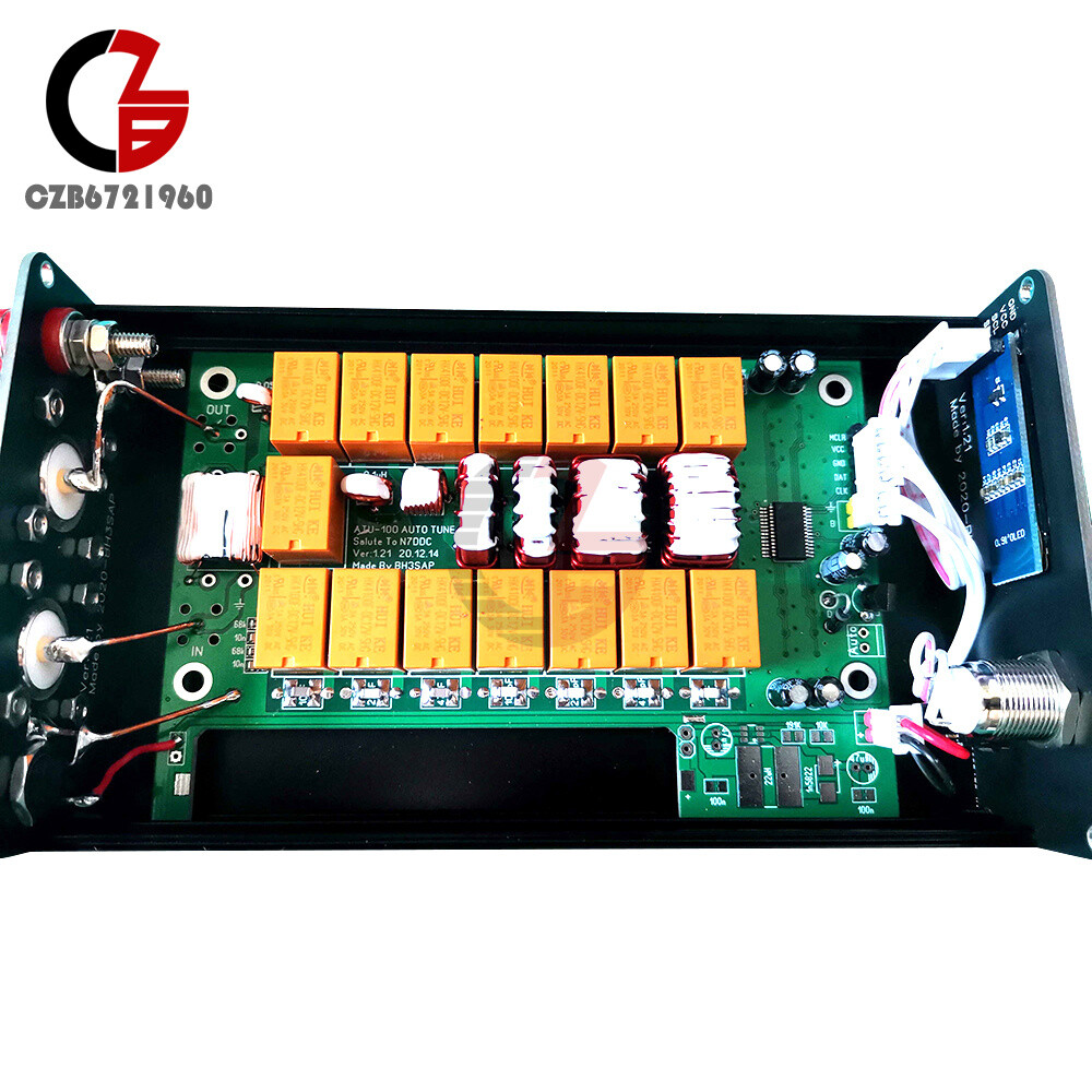 Auto Antenna Tuner 100W 1.8-50MHz 0.96''/0.91" OLED Display ATU-100 with Shell