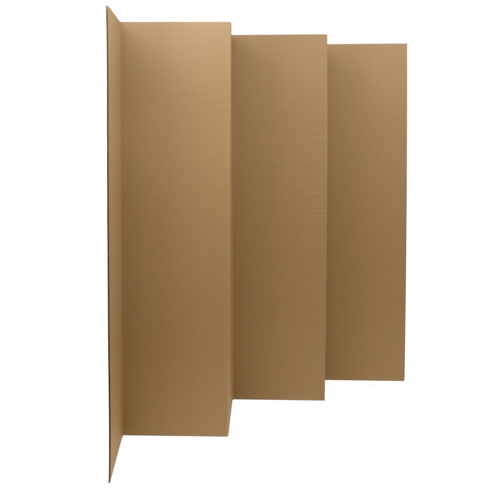6 ft. Tall Brown Temporary Cardboard Folding Screen - 6 Panel
