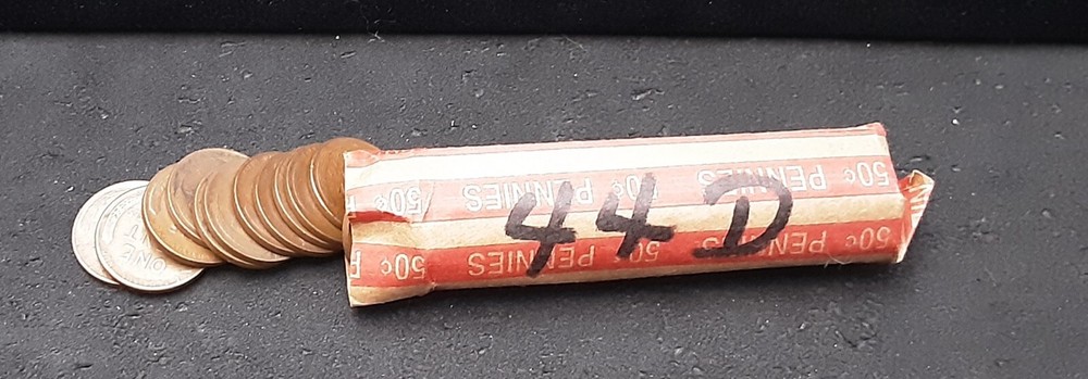 1944-D LINCOLN WHEAT CENT ROLL - CIRCULTAED