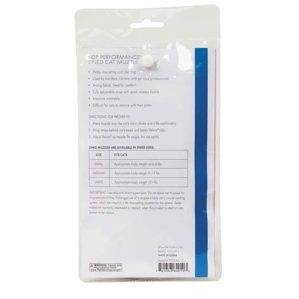 Pet Edge Lined Nylon Cat Muzzle – Select Size