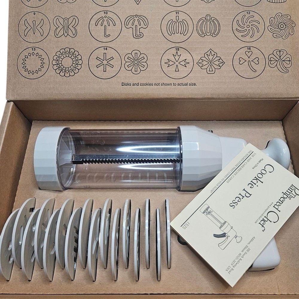 Pampered Chef Clear Gray Cookie Press Set