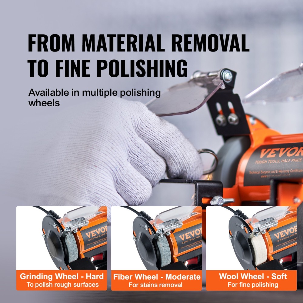 Jewelry Polisher Buffer Brushless Adjustable Speed Multi-purpose Bench Grinder