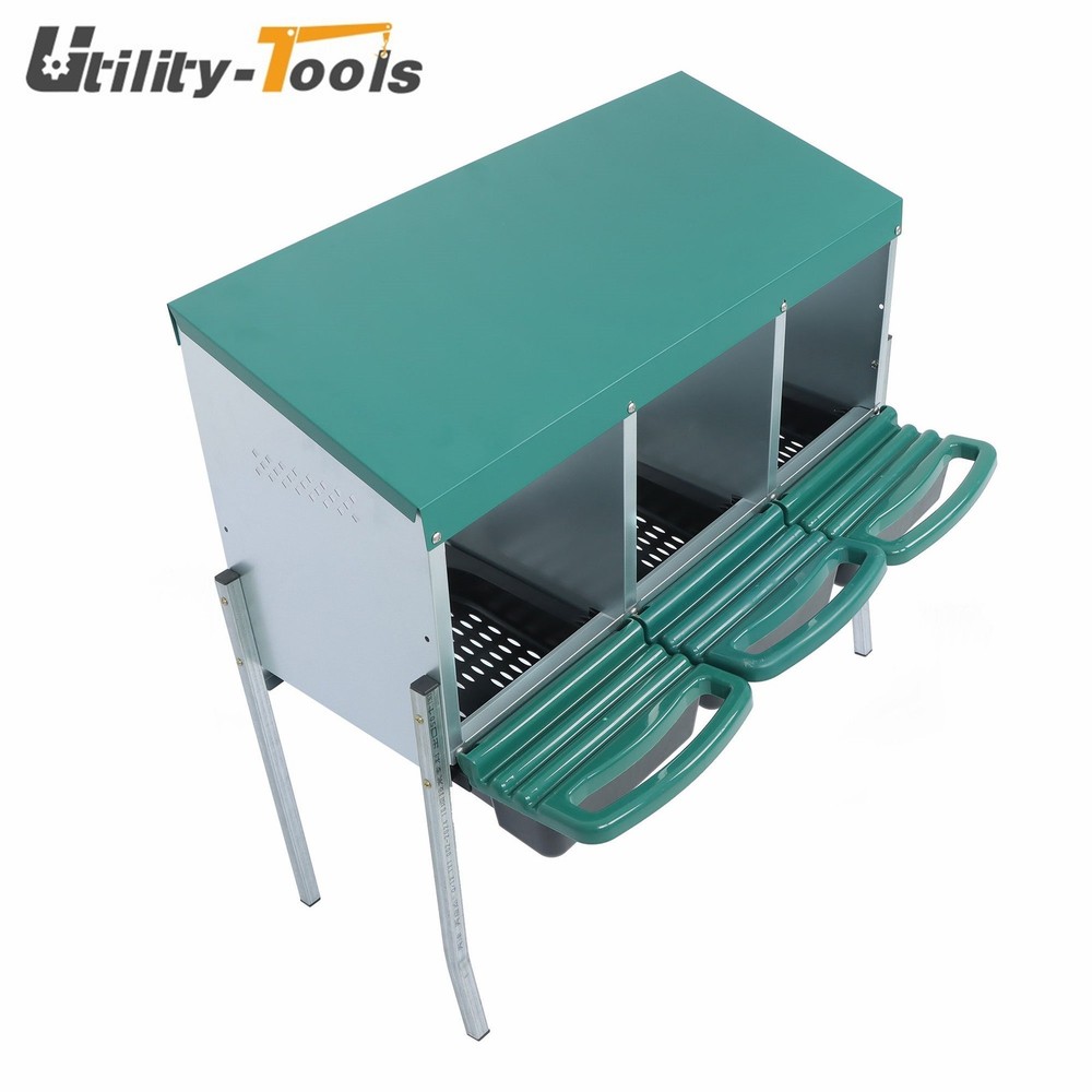 Durable Materials Chicken Nesting Box With Metal Legs 3 Holes Nesting Box