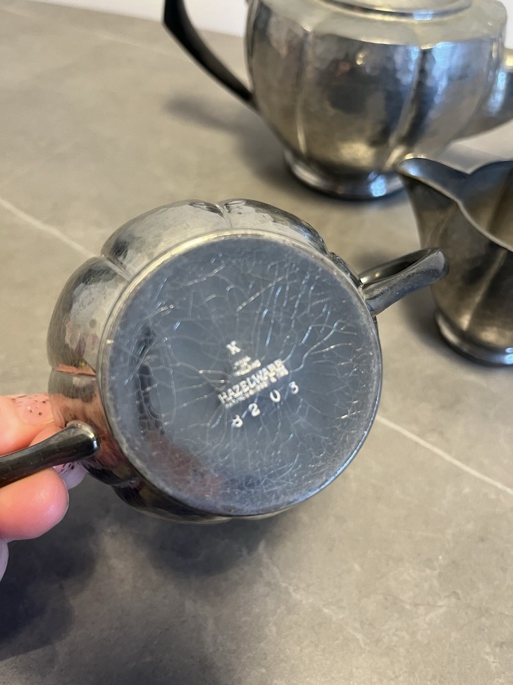 Silver Plated Tea Set 3 piece hazelware mid century set