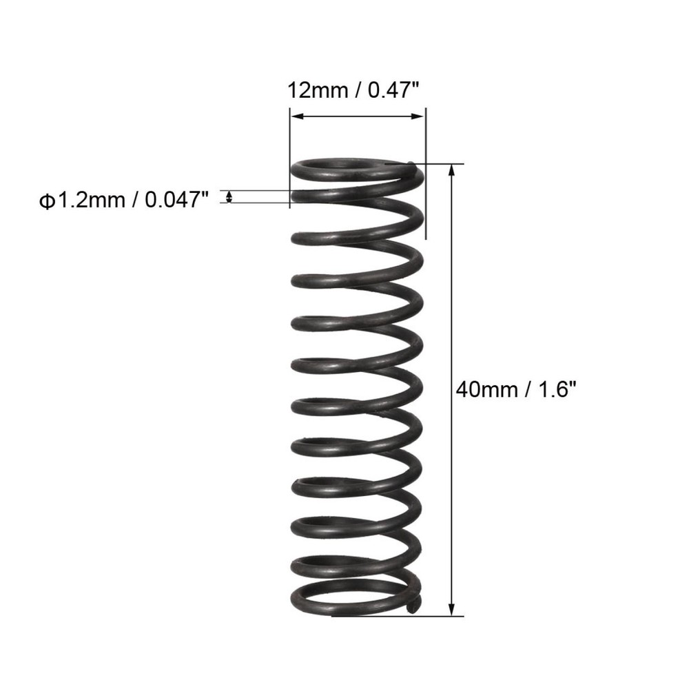 12mm external slide 1.2mm wire diameter 40mm compression spring length 10pcs