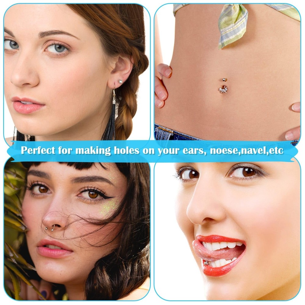 Ear Piercing Gun with Piercing Tools Kit, Professional Ear Nose Piercing Gun ...
