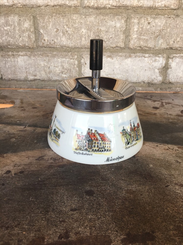 Vintage Tea Pot-Container - München Map Painted