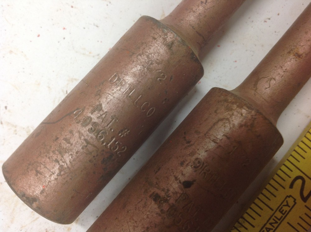 (2) Drillco 1/2" x 11 Thread Concrete Masonry Diamond Core Drill Bit. NOS