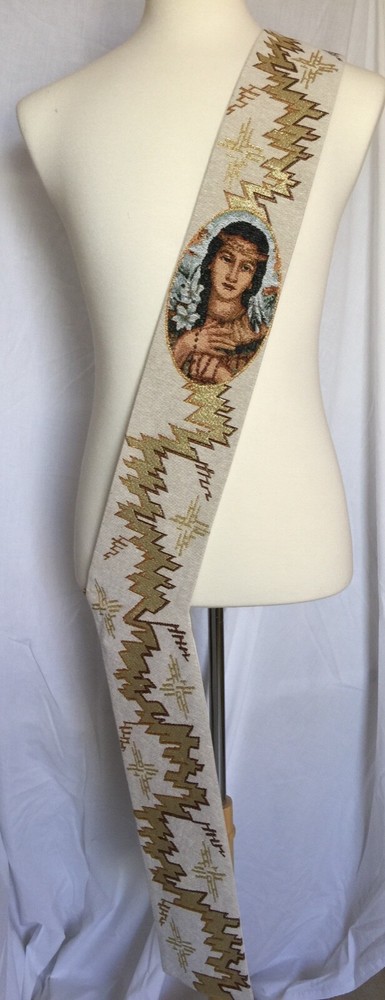 Deacon stole, St. Kateri Tekakwitha,  from Italy