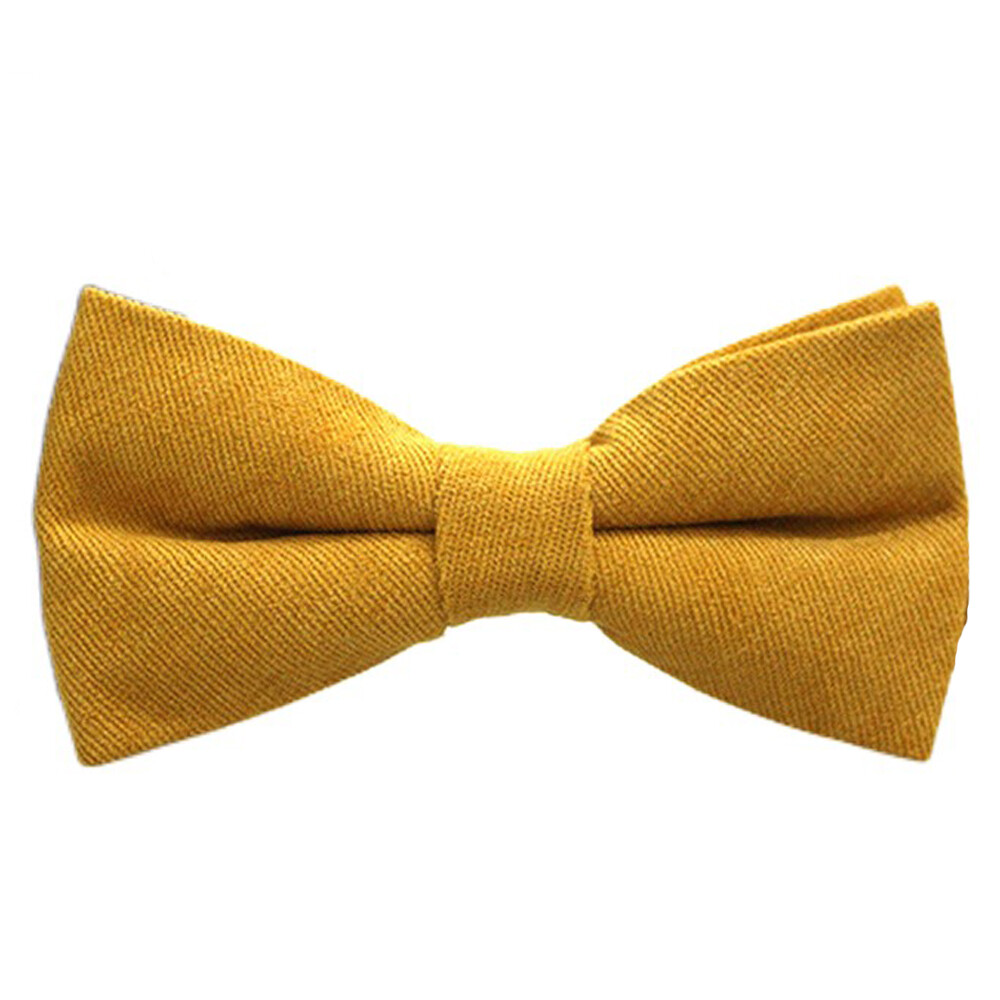 Men Classical Pre-tied Twill Cotton Blend Bow Tie Plain Solid Business Bowtie