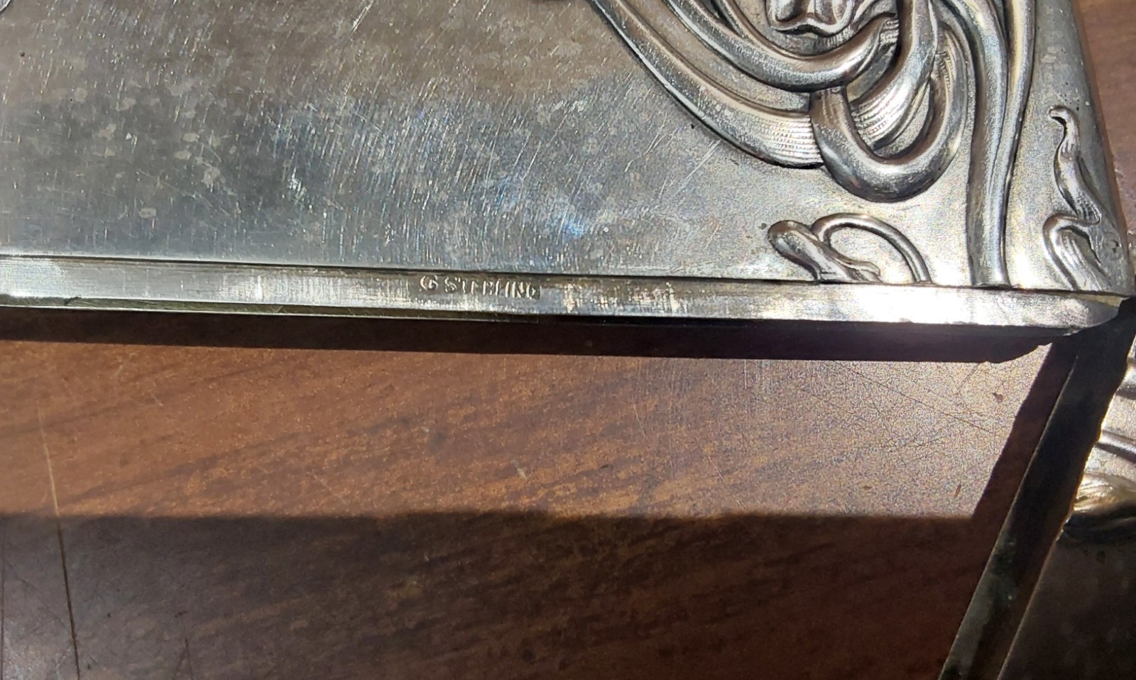 ANTIQUE STERLING CARD CASE IN GOOD CONDITION