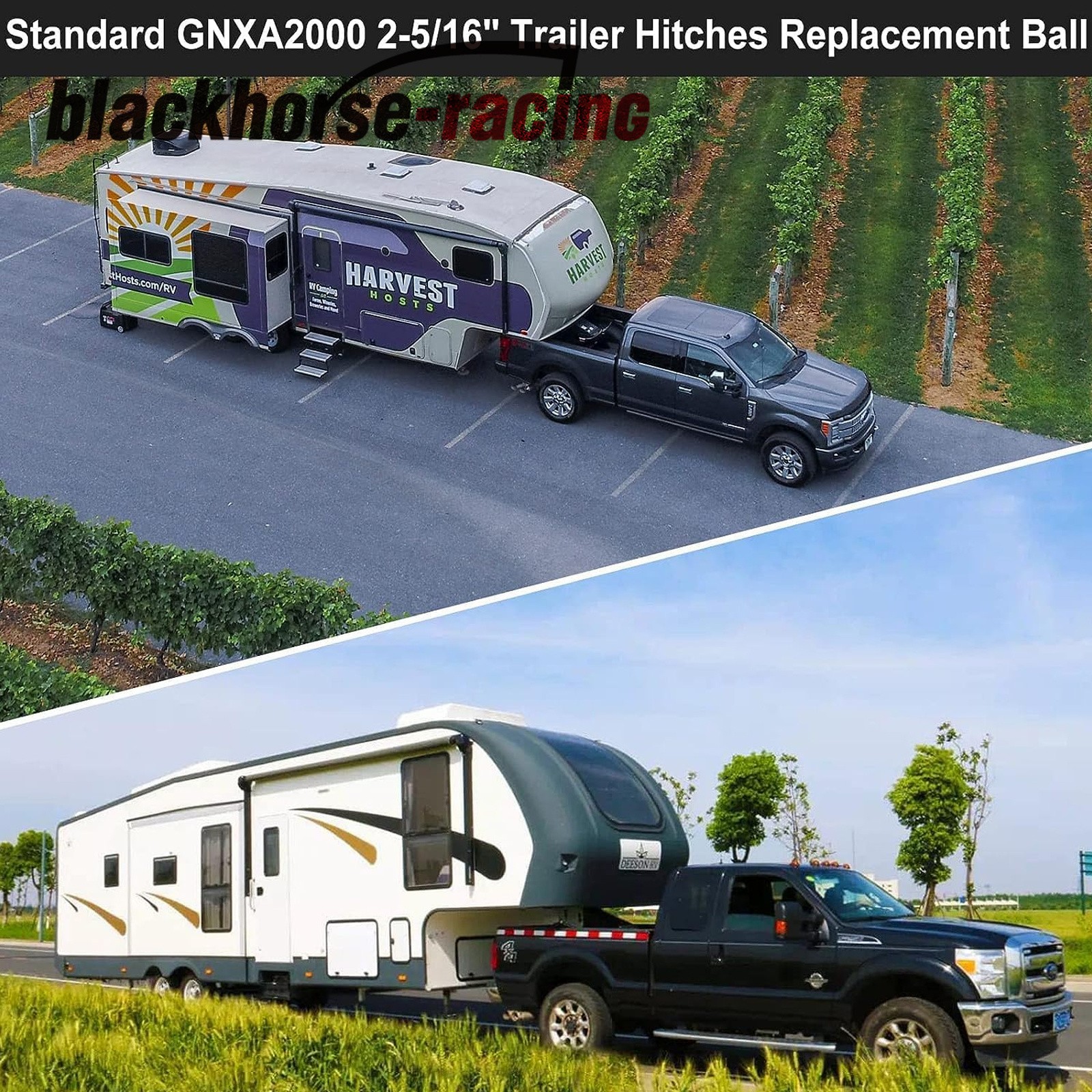 GNXA2000 Gooseneck Ball Hitch Turn Over Ball 2-5/16” fits B&W Trailer Hitches
