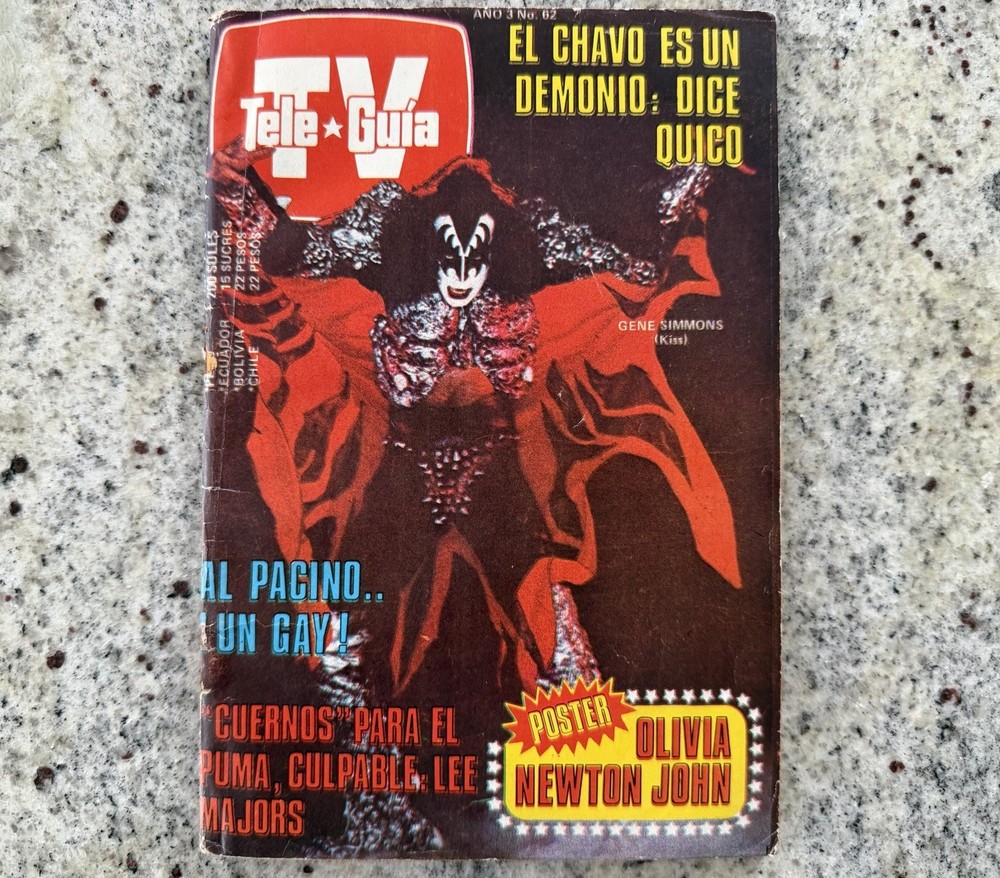 KISS SUPER SPECIAL 1980  TELE GUIA TV GUIDE PERU MAGAZINE AUCOIN VINTAGE RARE