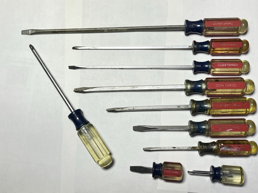 10 Craftsman Screwdrivers Not A Set , Used