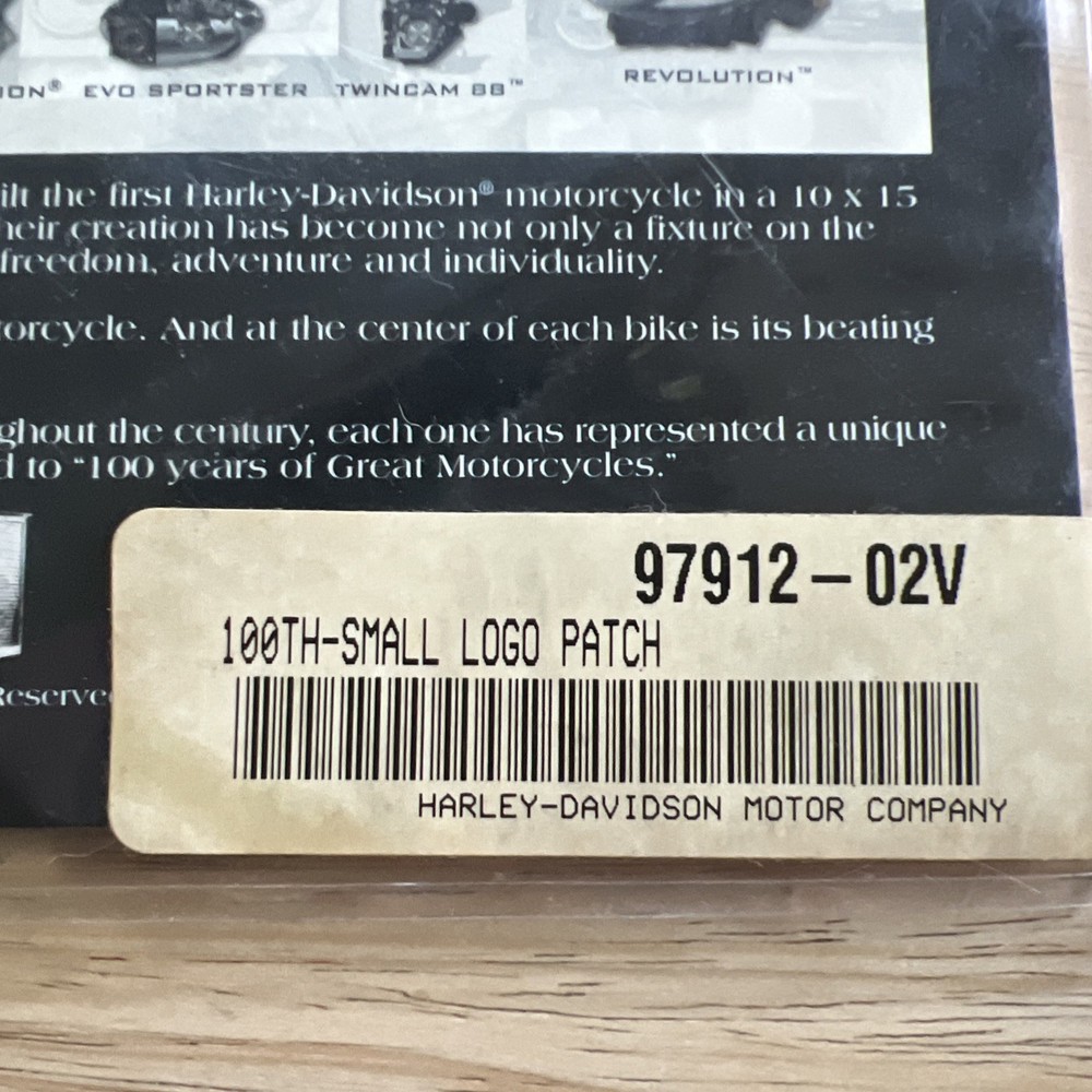 Harley Davidson Patch 100 Year Anniversary NIP