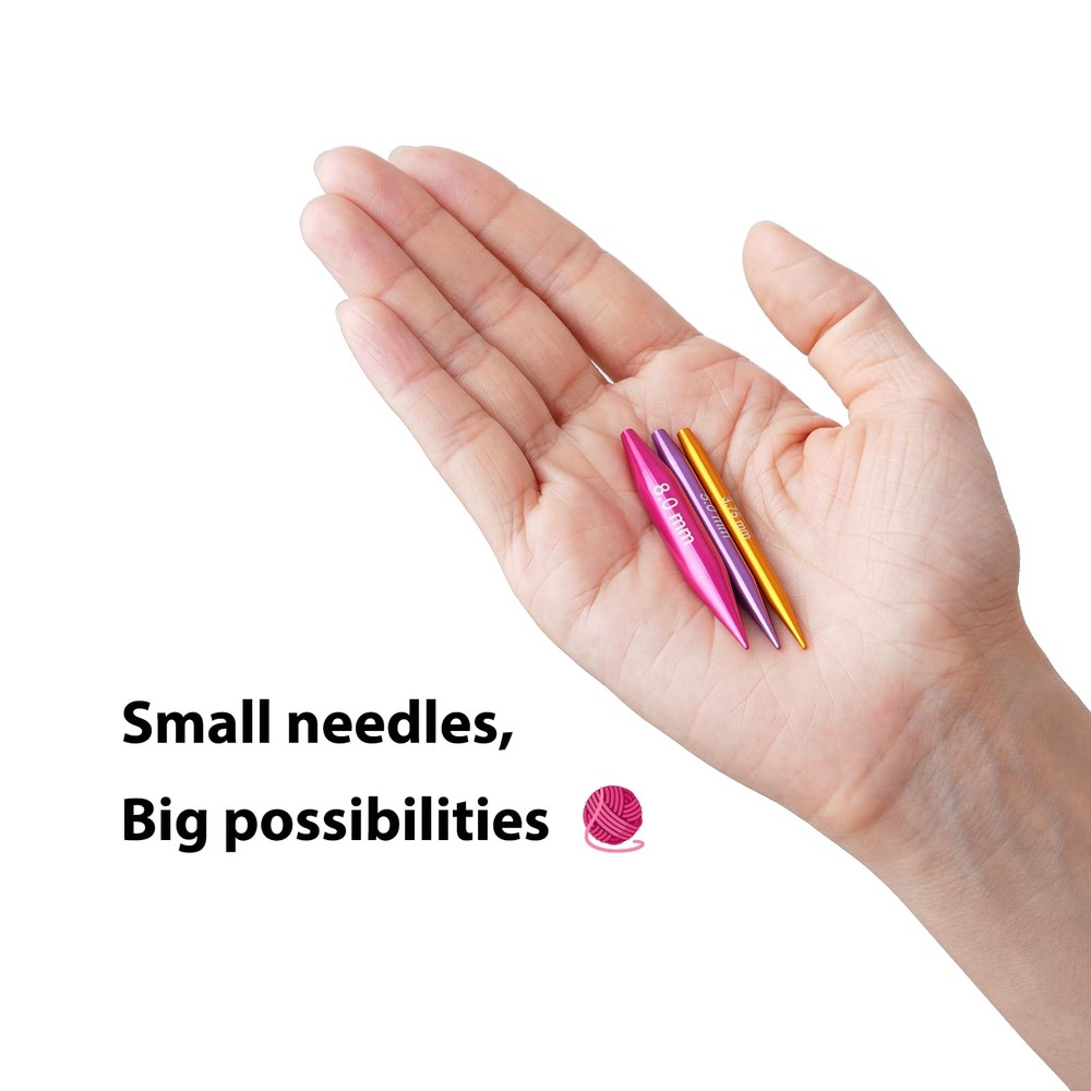Guclud Short Interchangeable Knitting Needles Set 2-Inch Shorties Circular Kn...