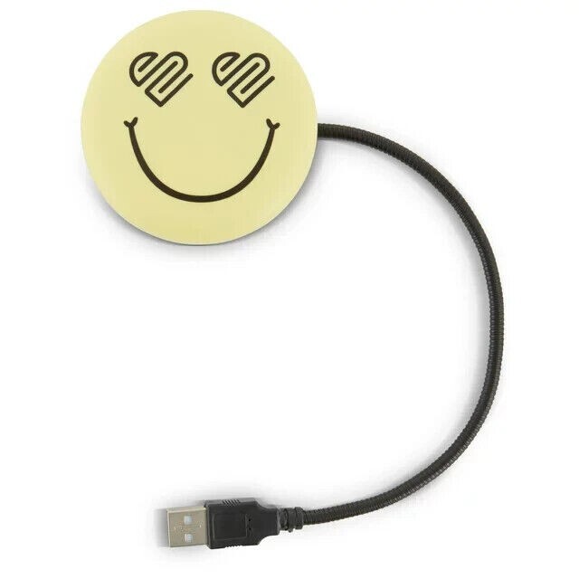 ORIGINAL! JUSTICE TECH SMILEY DESKTOP USB LED LIGHT ADJUSTABLE FLEXIBLE & BRIGHT