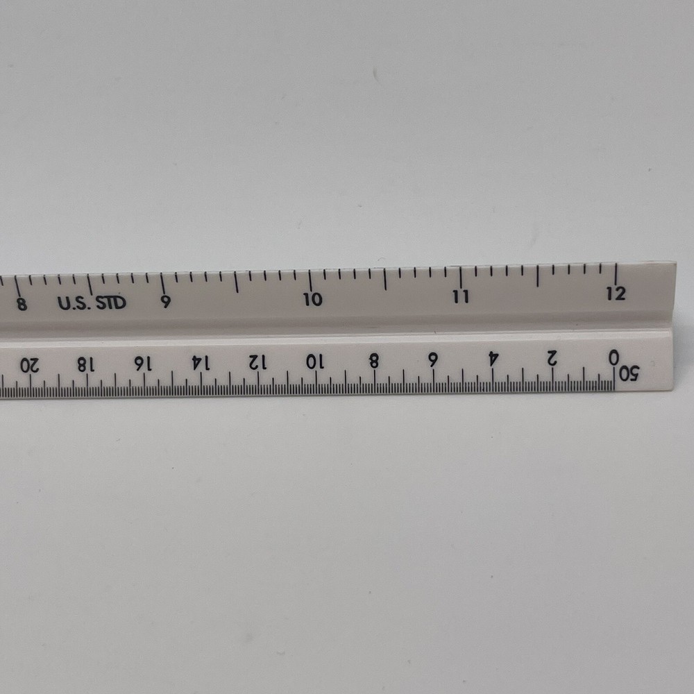 HELIX 18171 Engineer Ruler Student U.S. STD White
