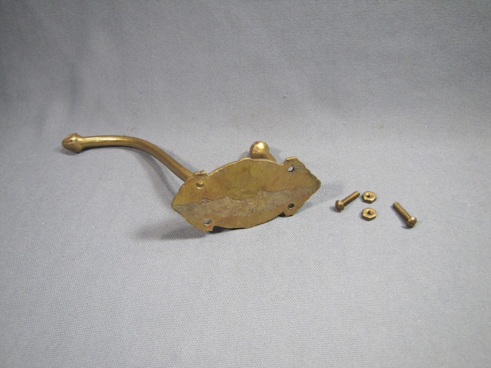 Large Vintage Brass Coat Hook Hanger