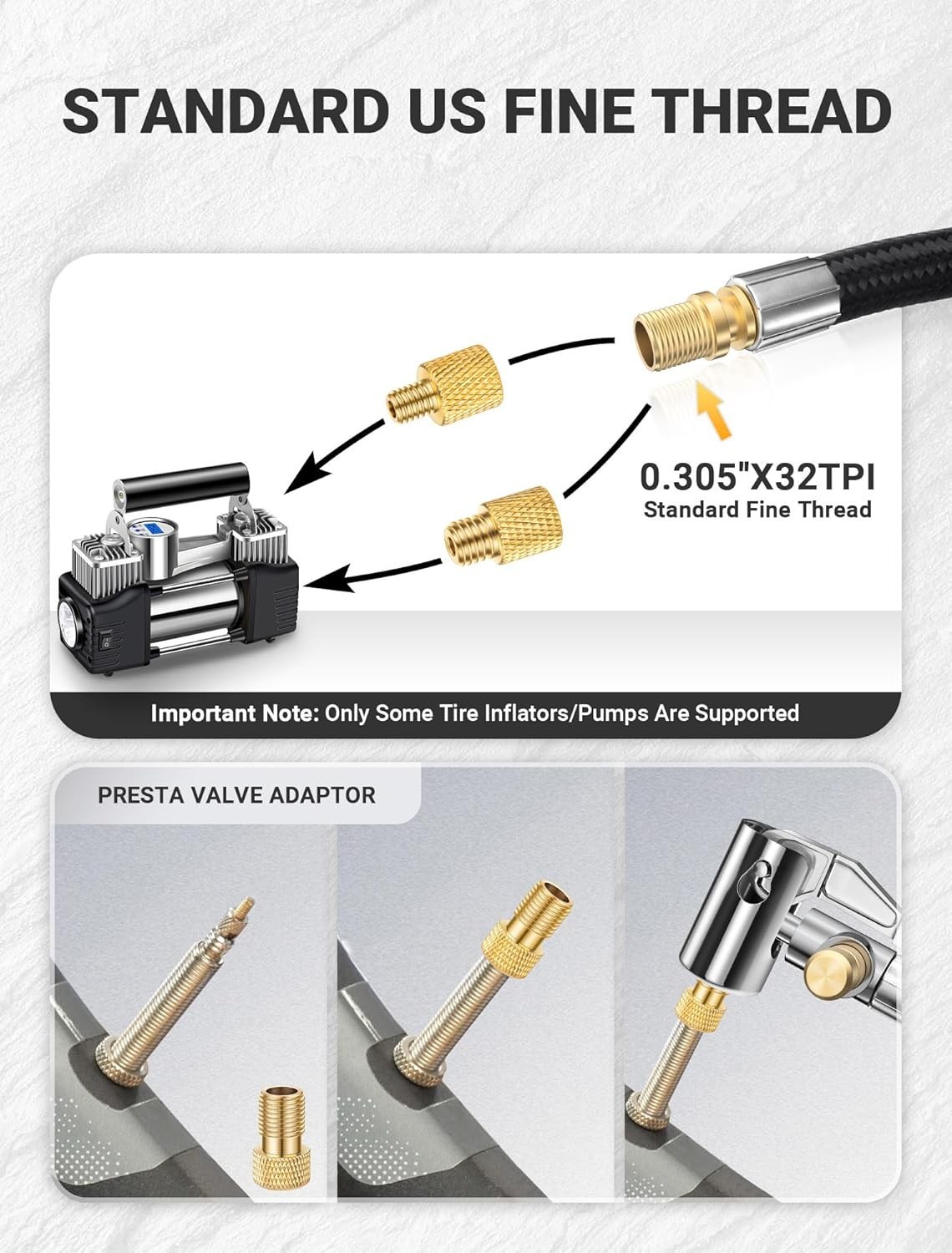 33" Lengthened Tire Inflator Hose Adapter Quick Connect&Release, Lock on Air Chu