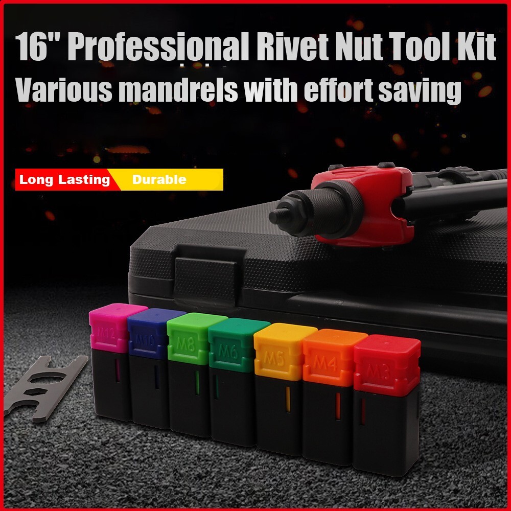 16" Rivet Gun Rivnut Thread Setting Tool Nut Setter NutSert Metric SAE Riveting