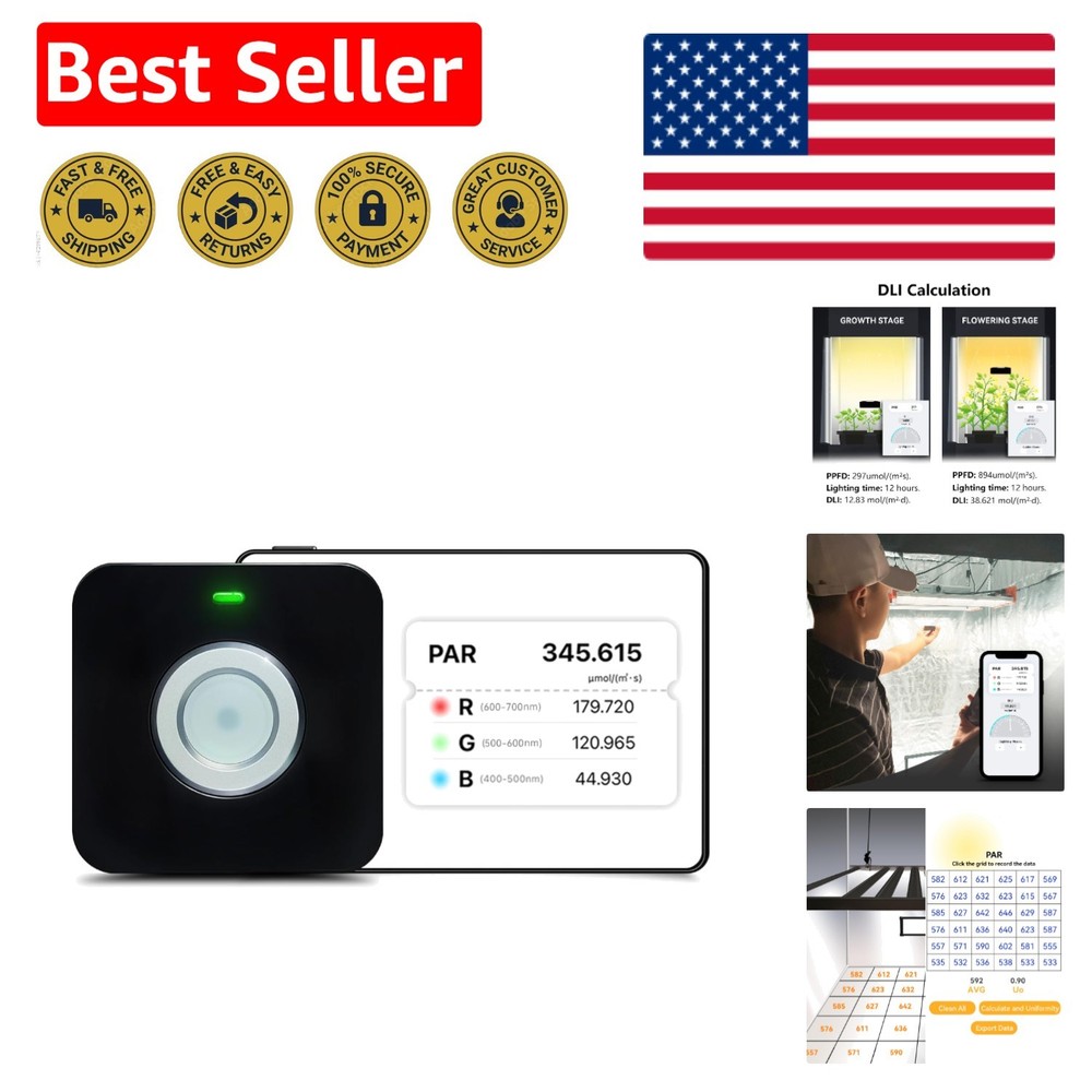 Quantum PAR Meter:  Light Spectrum, Record Data & Maximize Plant Efficiency