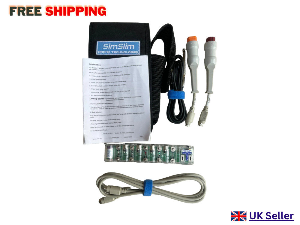 Pronk SL-8 SimSlim Multi-Parameter Patient Simulator ECG IBP Temp w/ Case
