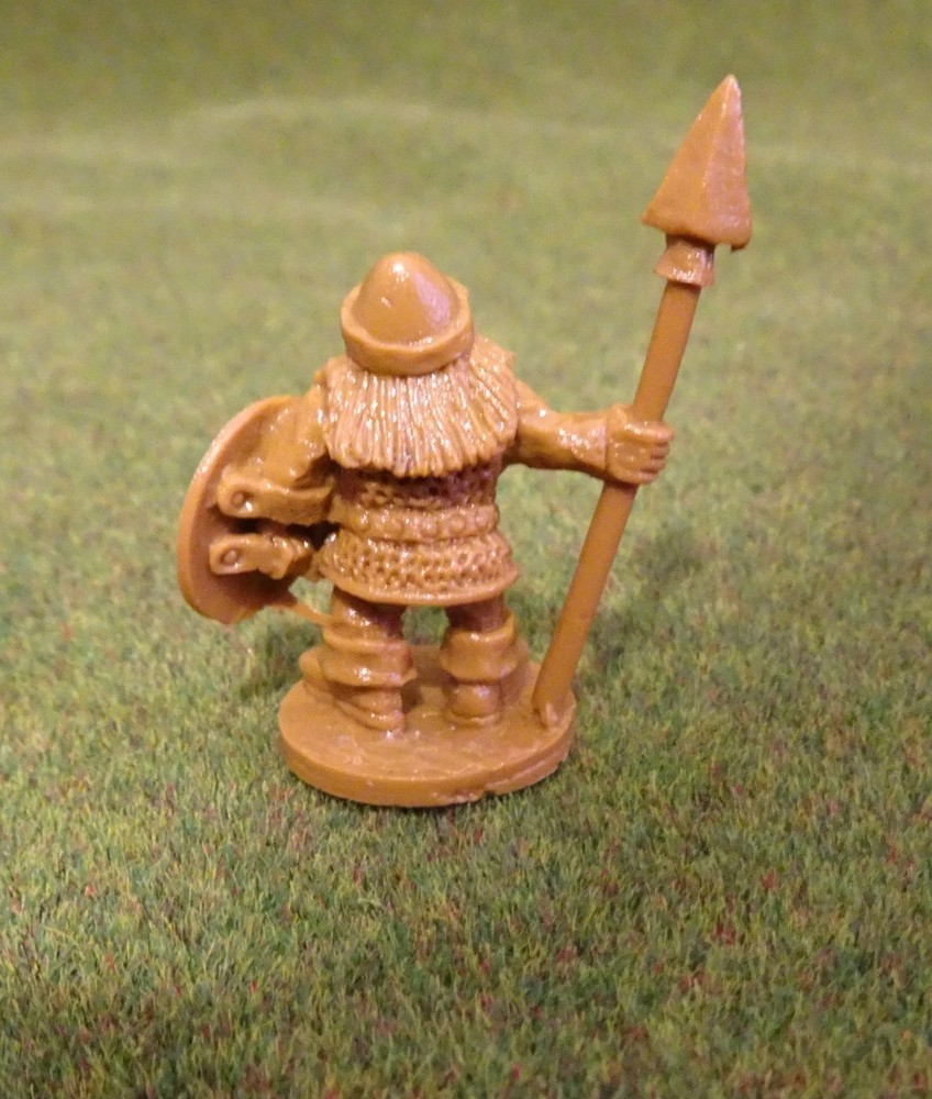 D&D Fantasy Dwarfs with spears & shield x6