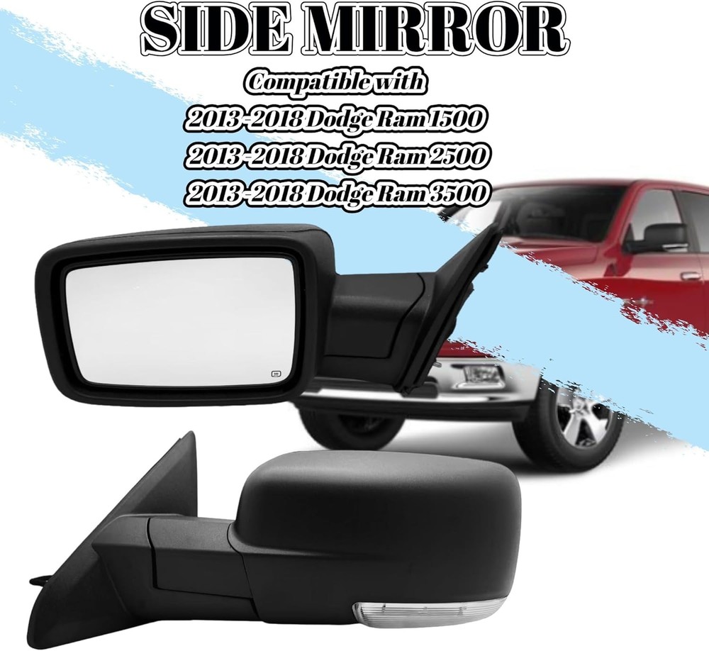Left Mirror for Dodge Ram 2013-2018 Heated
