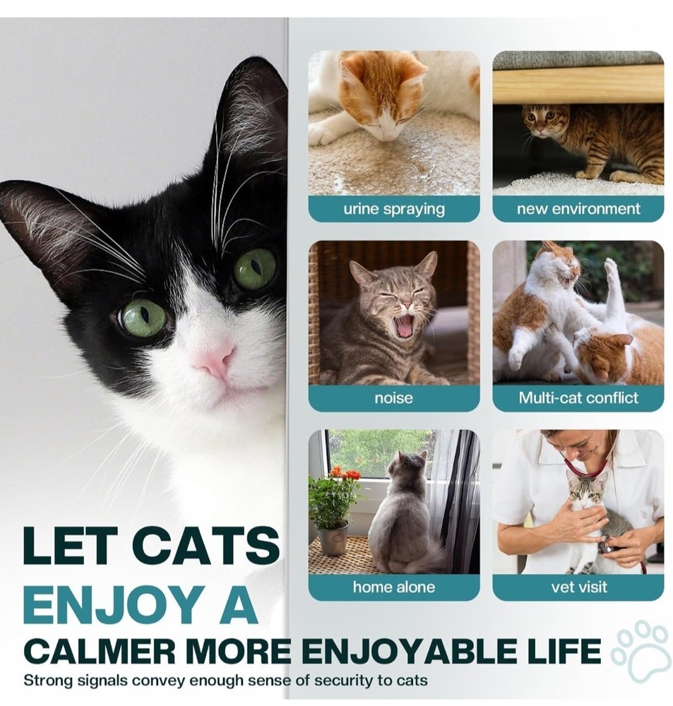 Cat Calming Diffuser 4 in 1 Multicat Calming Pheromones Diffusers Relief Stress