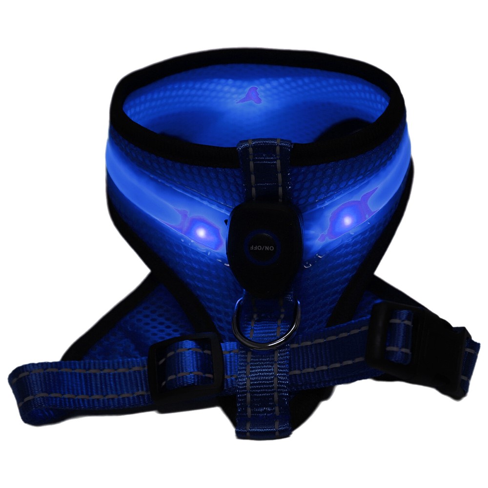 Light Up Adjustable Dog Vest Harness No Pull Harness for Small Medium Dogs