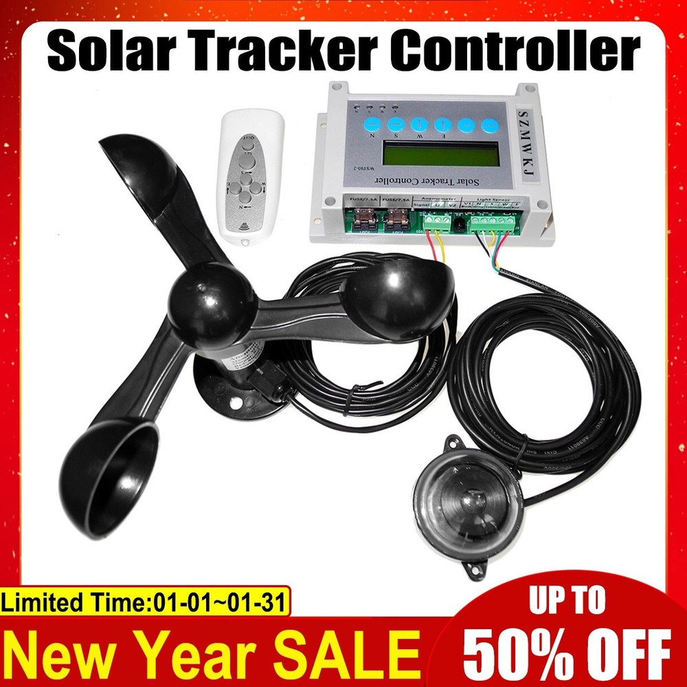 LCD 12V 24V Solar Panel Tracking Dual Axis Solar Tracker Controller & Anemometer