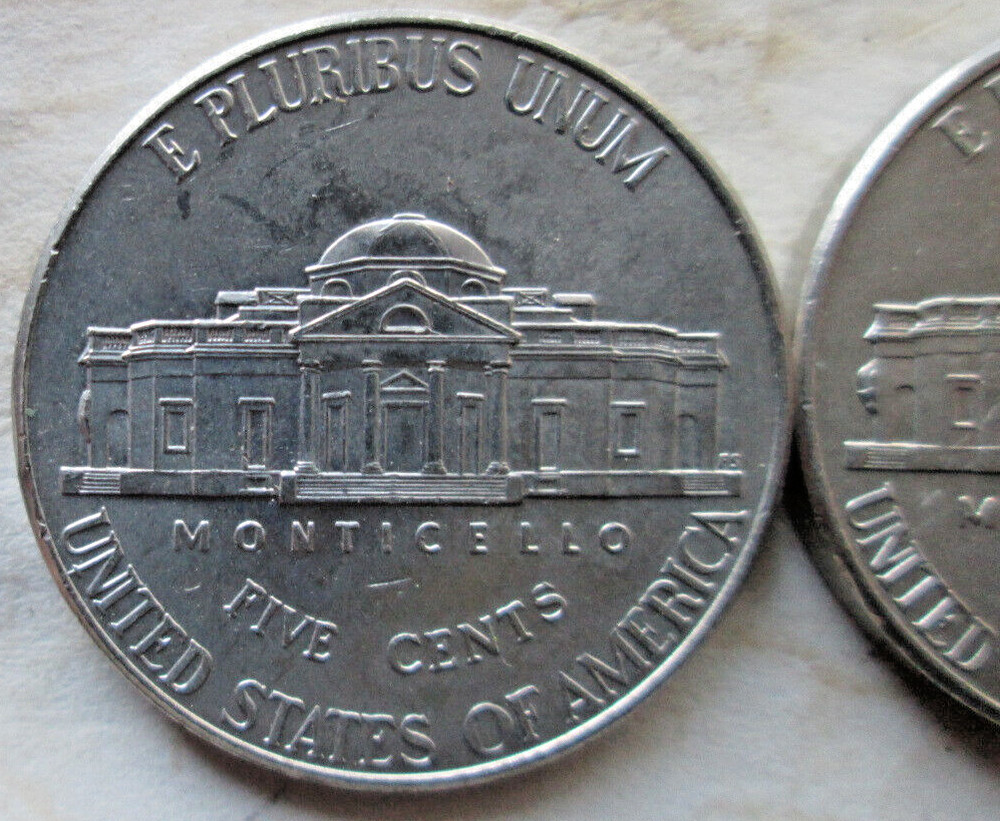 2018-P JEFFERSONS, (2)REVERSE INTERIOR DIE BREAK ERRORS (IDB), XF/AU, CIRCULATED