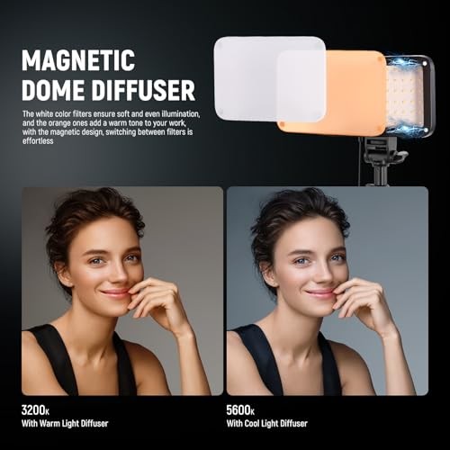 Basics 2 Pack LED Video Light Panel Lighting BP66 (2 Pack w/ Stands & Filters)