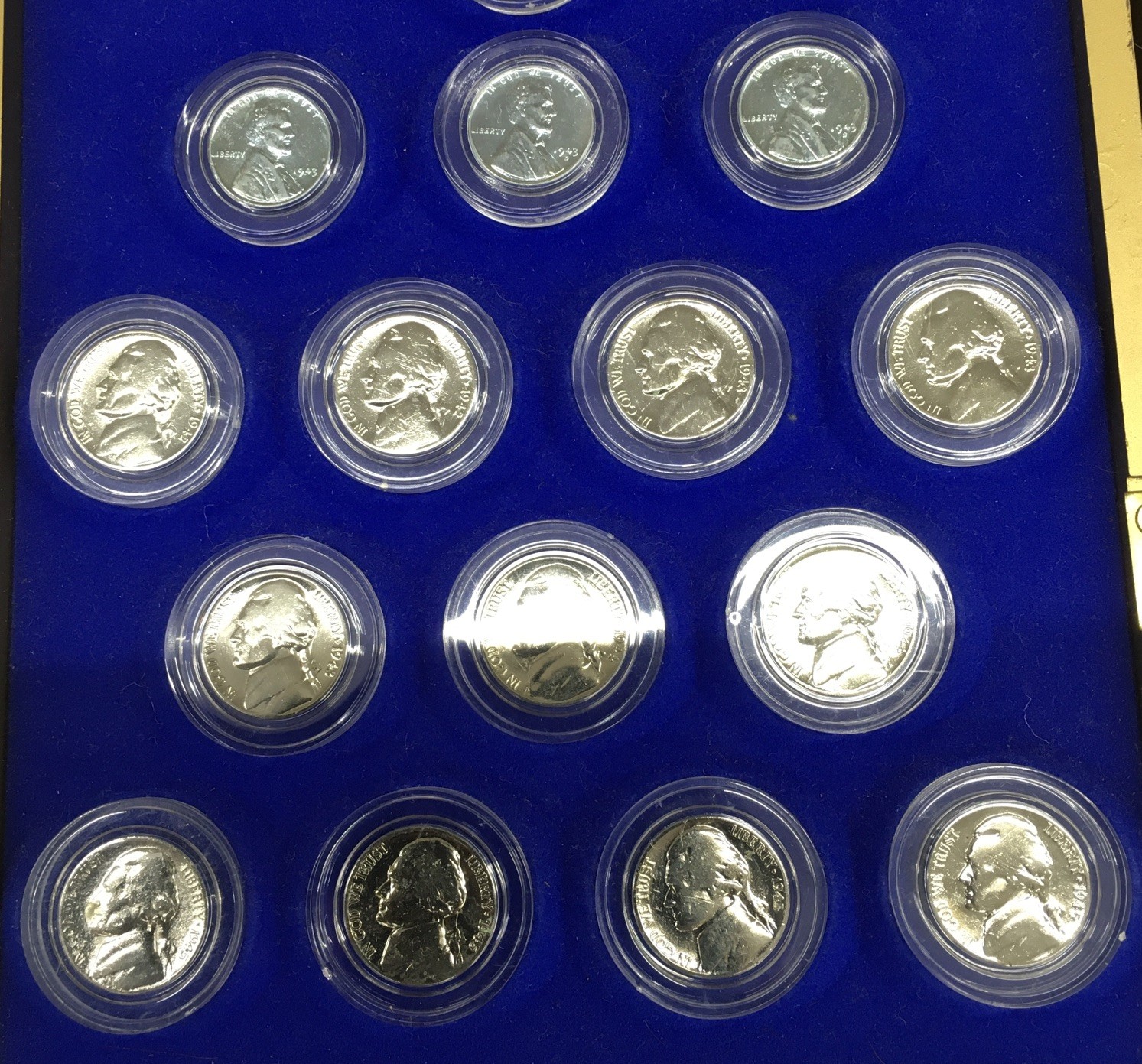 The Historical United States Coin Collection Wall Display Case W/77 Coins