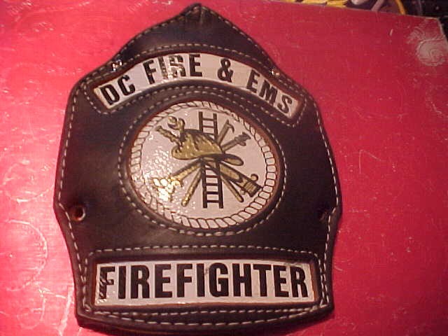 WASHINGTON D.C.  FIRE DEPARTMENT HELMET FRONT USED