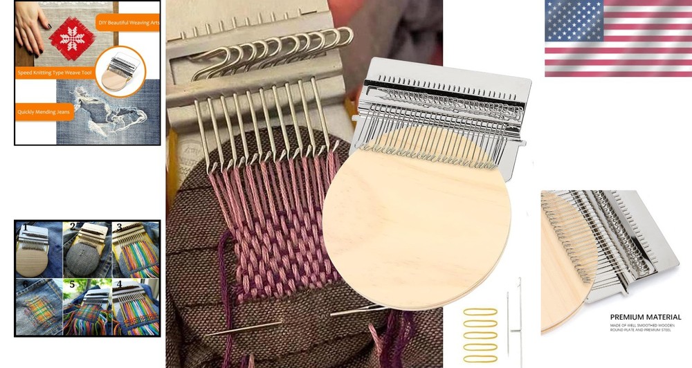 Darning Loom Kit with 28 Hooks for Quick Repairs