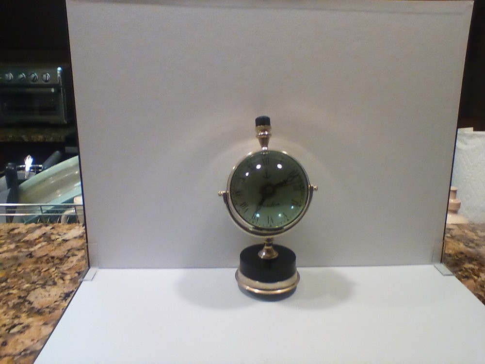 Nautical Brass Designer Table Clock Beautiful Chrome Finish Solid Quality Gift