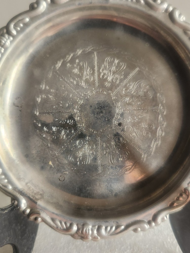Vintage Silverplated Trinket Dish or Coaster • Electroplated Silver on Steel