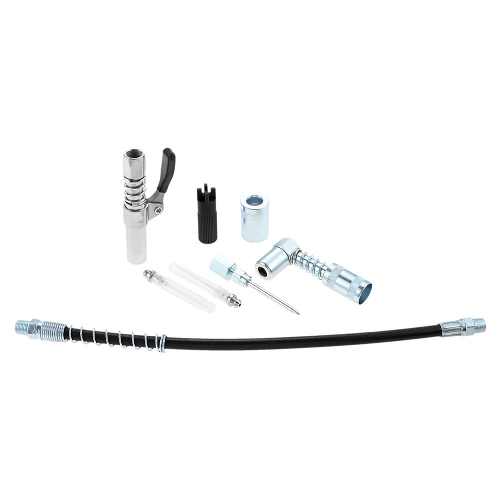 1Set Grease Accessory Kit Includes Needle Dispenser & Nozzles & Fitting Cleaner