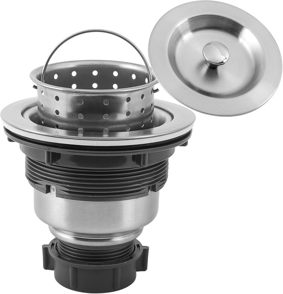 Kitchen Sink Drain Assembly, Kitchen Sink Strainer with Deep Removable Waste Bas