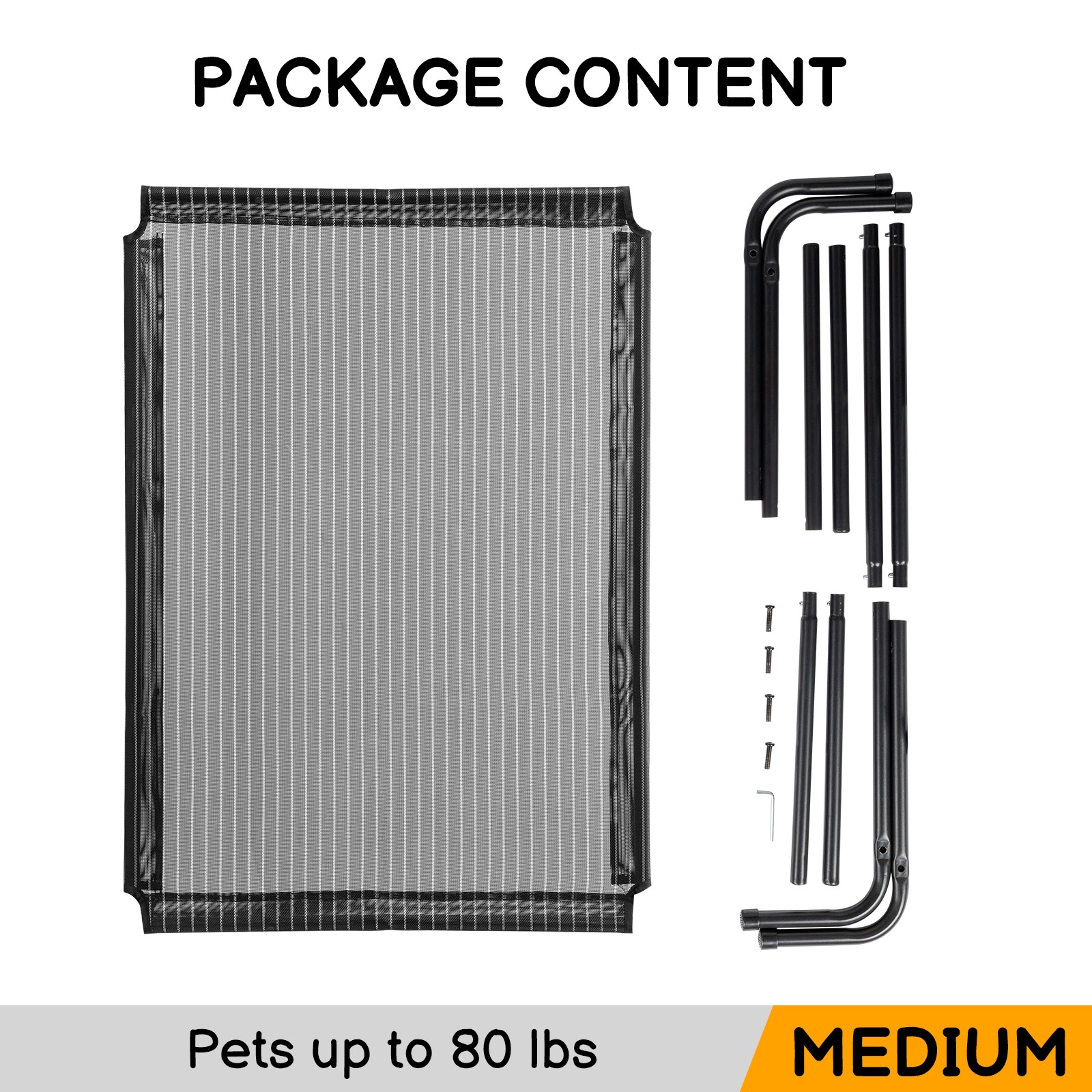 Portable In/Outdoor Pet Cot 50" Cooling Elevated Dog Bed with Metal Frame Raised