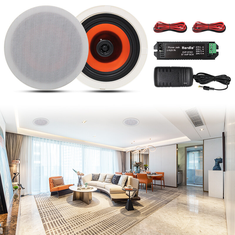 4*Herdio 6.5" 600W Ceiling Speakers Wireless Bluetooth Home Kitchen Wall Speaker