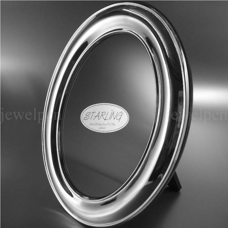 Elegant Oval Smooth Photo Frame Solid 925 Sterling Silver